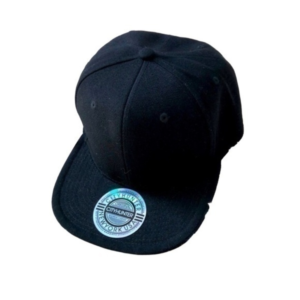 City Hunter Headwear - Black Flat Brimmed Hat